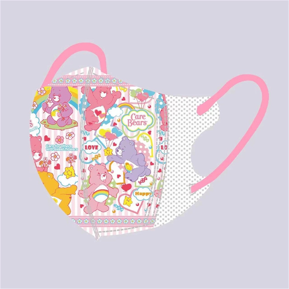 Set 10 Khẩu Trang 3D Hình Gấu Hoạt Hình Dễ Thương Dùng Một Lần Cho Bé Gái