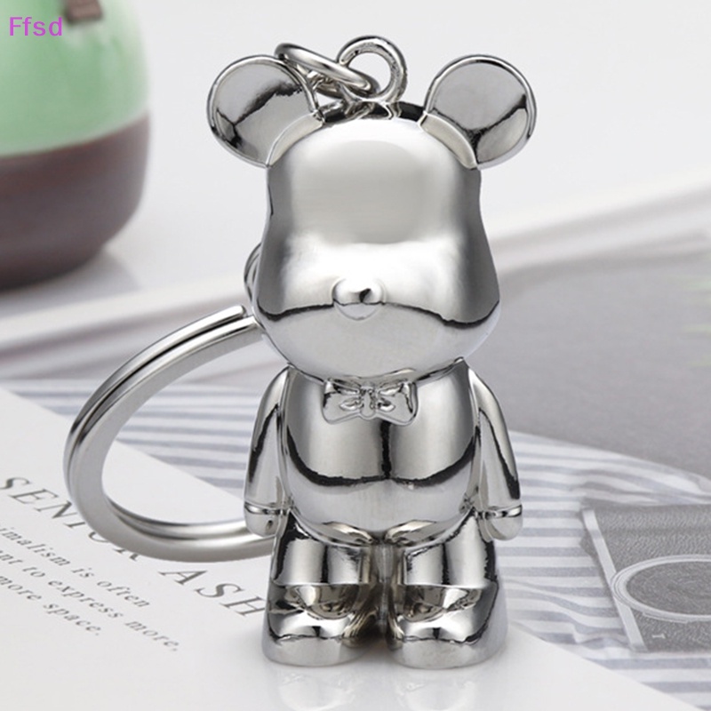 {Ffsd} Móc Khóa Xe Hơi / Túi Đựng Chìa Khóa Hình Gấu Hoạt Hình Bằng Kim Loại Sáng Tạo