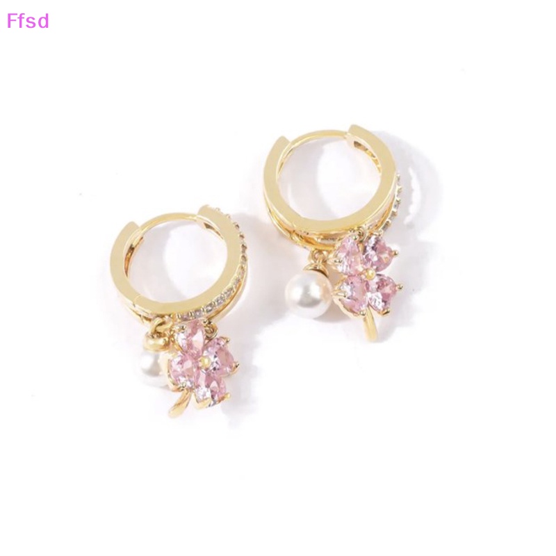 {Ffsd} Bông Tai Hoa Bốn Lá Đính Ngọc Trai Sang Trọng Nhẹ Nhàng Thời Trang Cá TíNh Cho Nữ * Hàng Bán Chạy