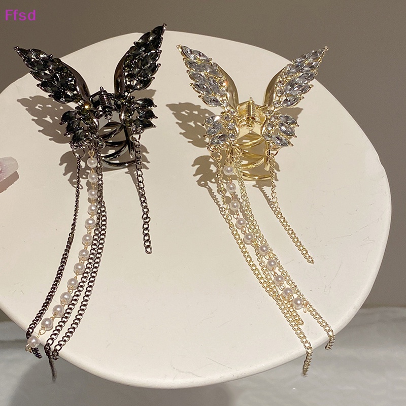 {Ffsd} Kẹp Tóc Dạng Tua Rua Hình Cá Mập Đính Đá Bằng Hợp Kim Đơn Giản Phong Cách Hàn Quốc Dành Cho Nữ * Bán Chạy