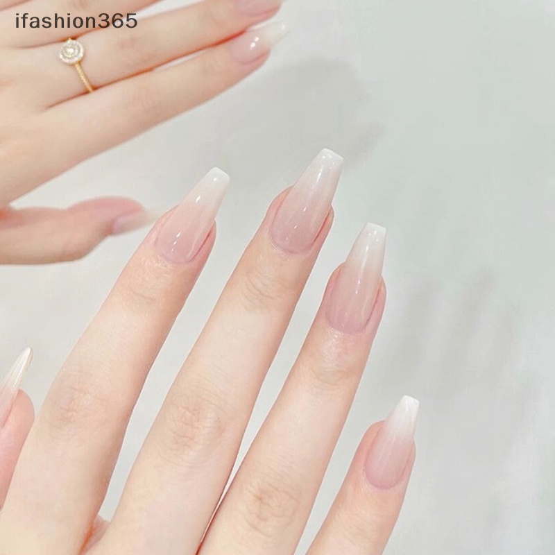 Set 100 Móng Tay Giả Dạng Nhấn / Vuông / Coffin Che Phủ Toàn Diện Thời Trang ifashion365