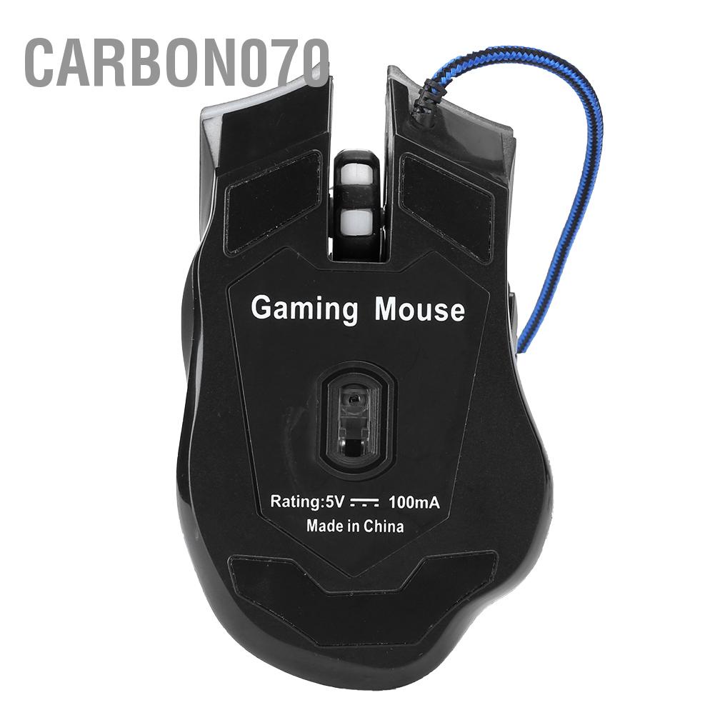 Carbon070 Chuột Có Dây LED Dạ Quang 6 Phím USB Văn Phòng Tại Nhà Chơi Game Đa Năng Phụ Kiện Máy Tính X11