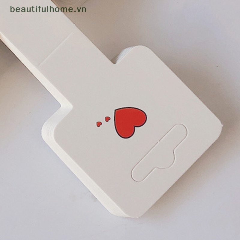 Bộ 50 Thẻ Treo Trưng Bày Vòng cổ / Vòng Tay Handmade Hình Trái Tim Đơn Giản