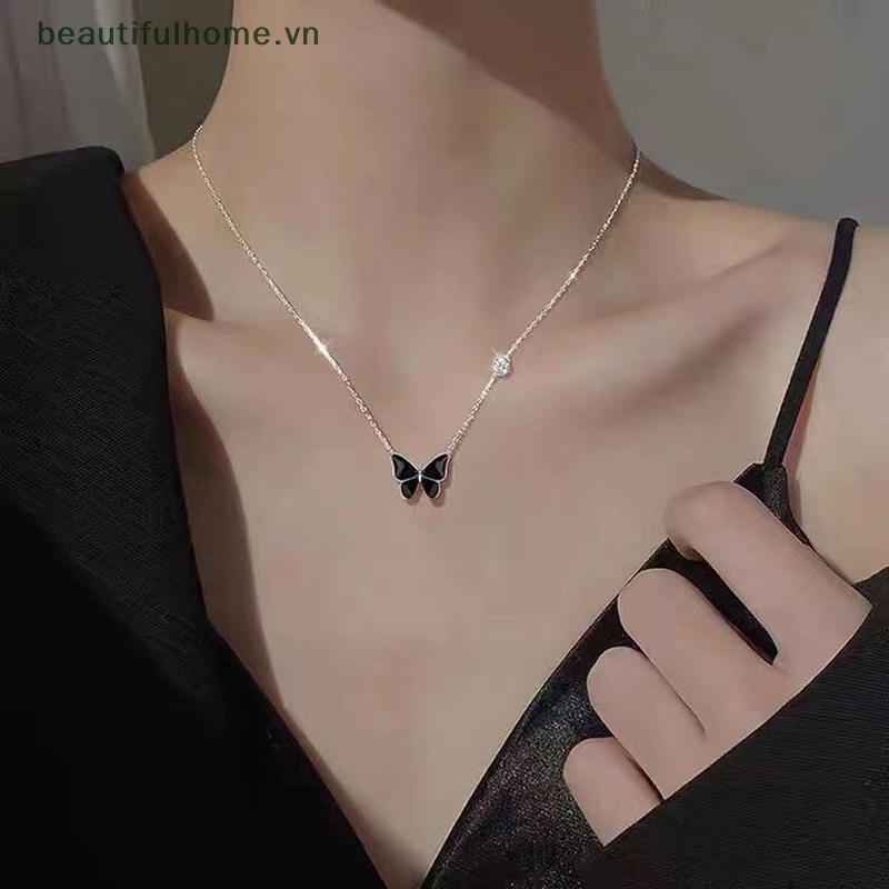 Vòng cổ Mặt Hình Bướm Bằng Thép Không Gỉ Thay Đổi Màu Sắc Theo Nhiệt Độ Dành Cho Nữ