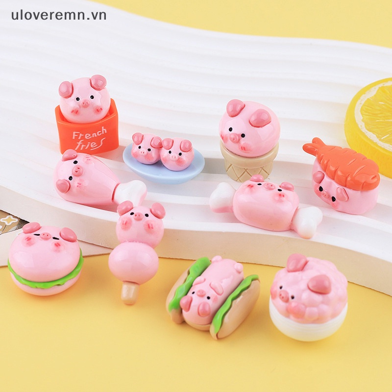 Phụ Kiện Trang Trí Điện Thoại / Để Bàn Hình Chú Heo Hồng Hoạt Hình 3D Bằng Nhựa Resin DIY