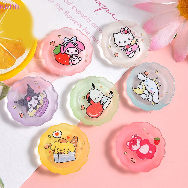 Set 10 Mô Hình Đĩa Sanrios Hoạt Hình Mini Bằng Nhựa Resin Trang Trí Điện Thoại DIY Mới