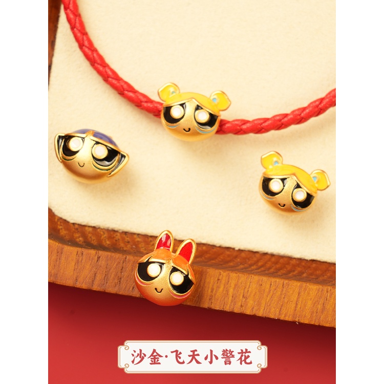 Phụ Kiện Hạt Xỏ Màu Vàng Kim Tự Làm Vòng Tay Thủ Công Bền Bỉ