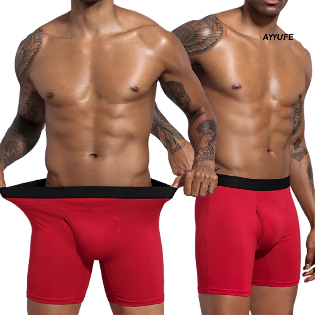 [AYYUFE] Quần Bơi Boxer Màu Trơn Co Giãn Tốt Kiểu Dáng Thể Thao Thoáng Khí Cho Nam
