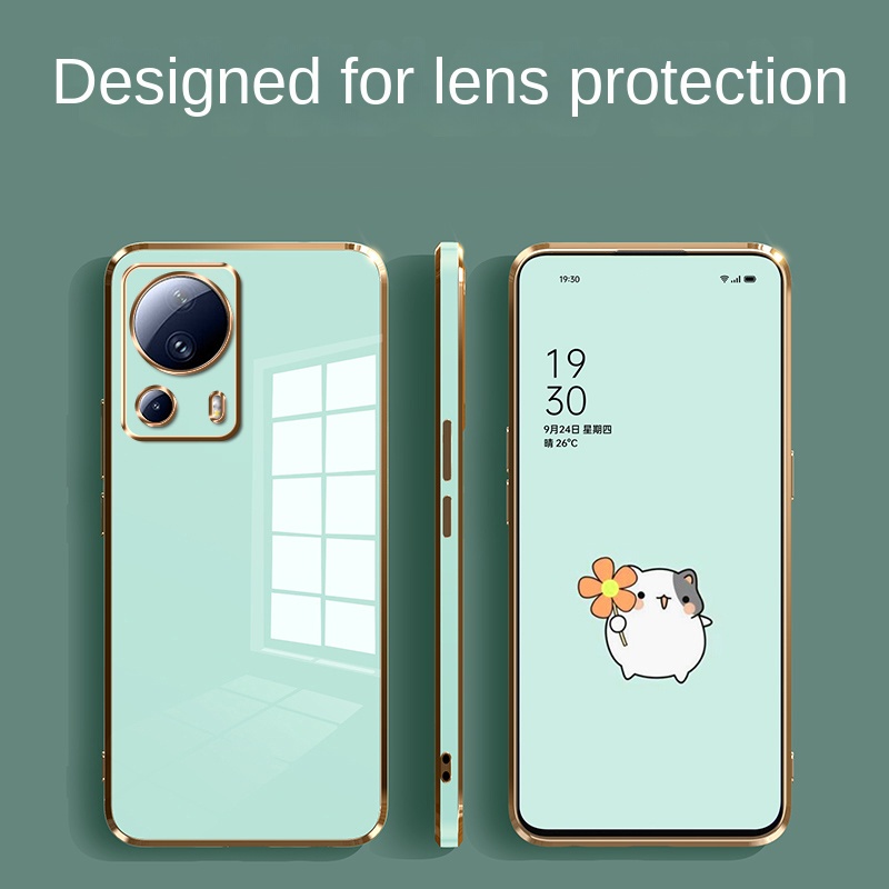 Ốp Điện Thoại Silicone Mạ Cao Su Bóng Bảo Vệ Camera Cho xiaomi 13 Lite Mi 13Lite xiaomi 12T Pro 12 Lite 11 Lite 5G NE 6D