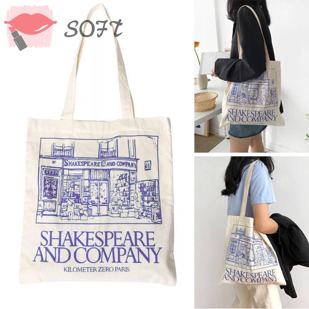 Túi Vải Canvas Đeo Vai In Họa Tiết Có Thể Tái Sử Dụng