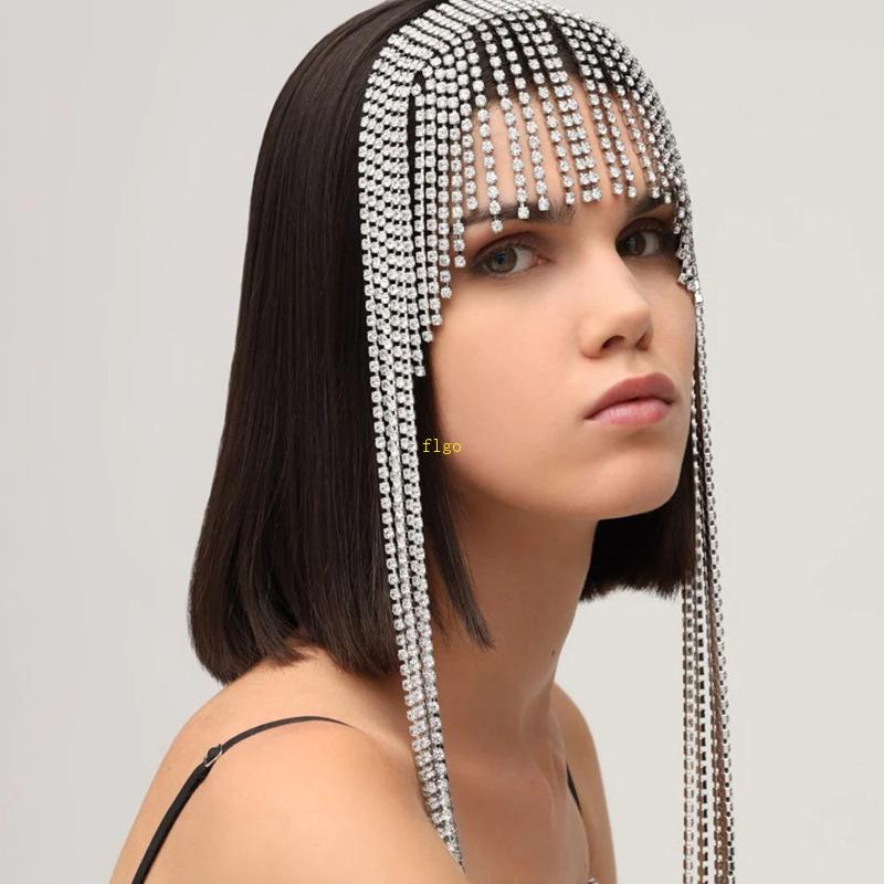 Flgo Chuỗi Cài Tóc Đính Đá Sang Trọng Cho Cô Dâu