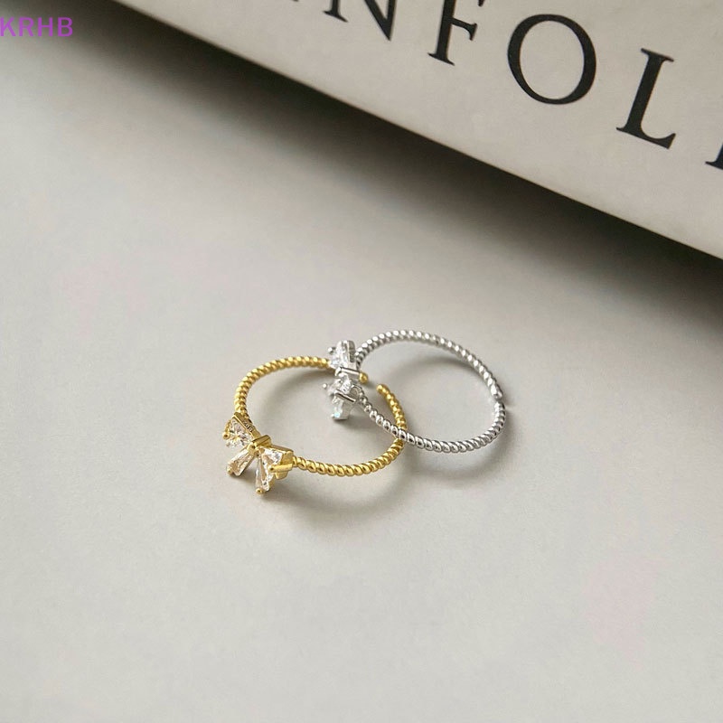 Nhẫn Hình Nơ Đính Đá Zircon Thời Trang Dành Cho Nữ Mới