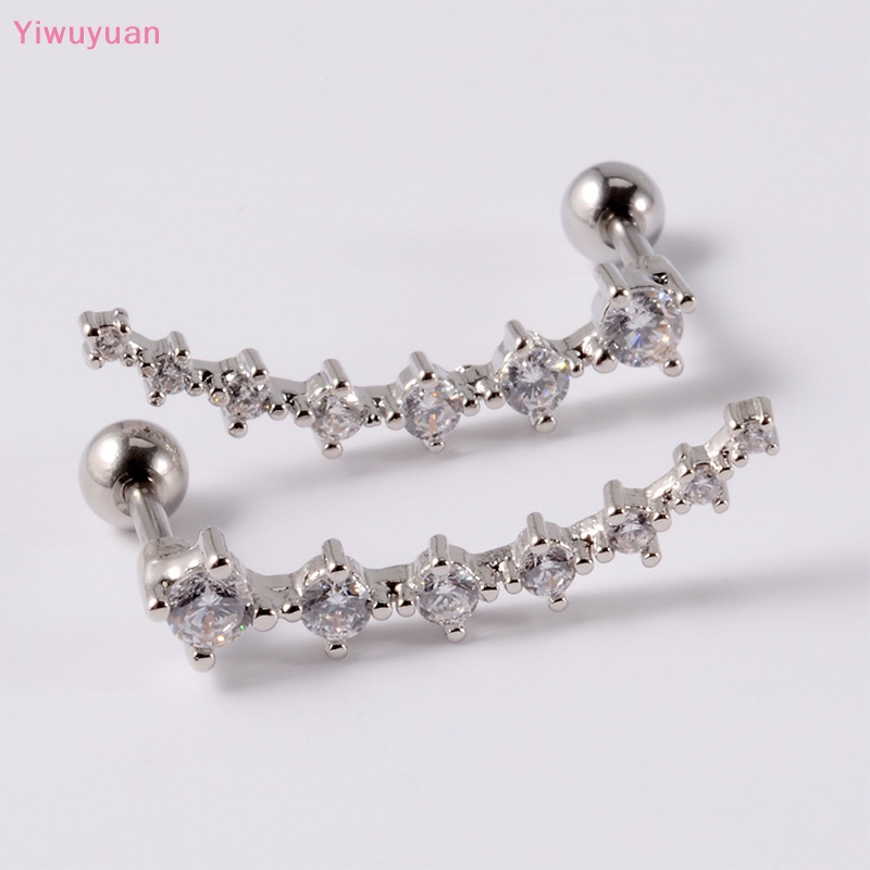 1 Khuyên Tai Xoắn Ốc Đính Đá Zircon Thời Trang Mới