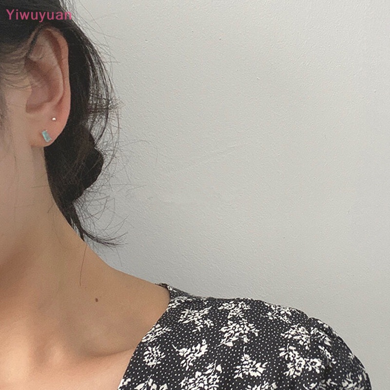 1 Đôi Bông Tai Mạ Bạc S925 Đính Đá Zircon Thời Trang Mới