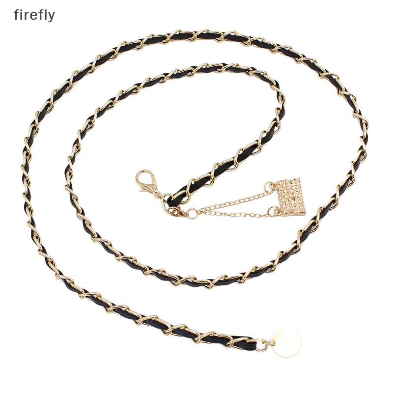 Thắt Lưng Da PU Phối Khóa Kim Loại Dạng Móc Xích Dài Có Thể Điều Chỉnh Thời Trang Cho Nữ