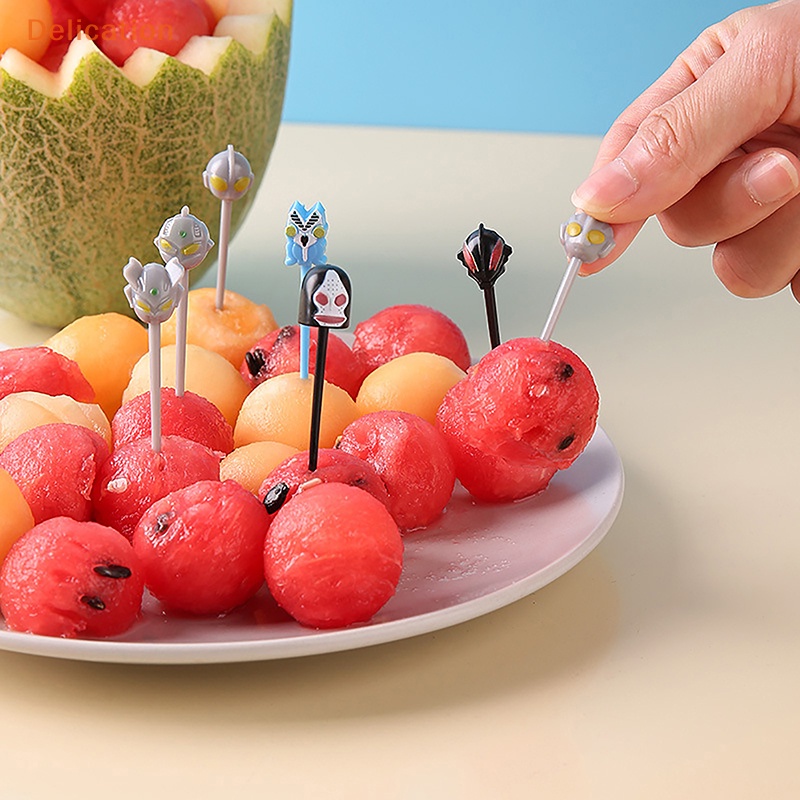 Set 7 Nĩa Ăn Trái Cây Hình Động Vật Mini Trang Trí Cho Bé