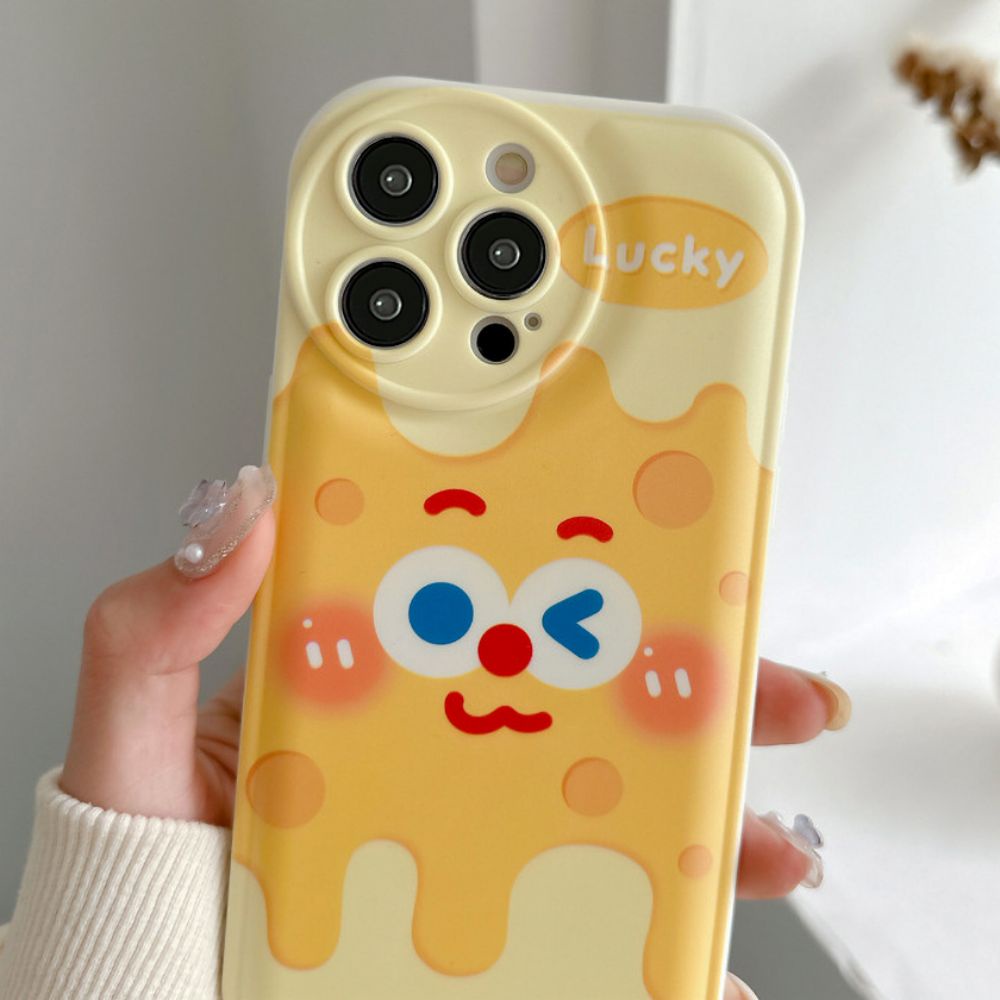 Ốp Điện Thoại TPU Mềm Có Túi Khí Chống Sốc In Hình Phô Mai Dễ Thương Cho IPhone 11 14 13 12 Pro Max