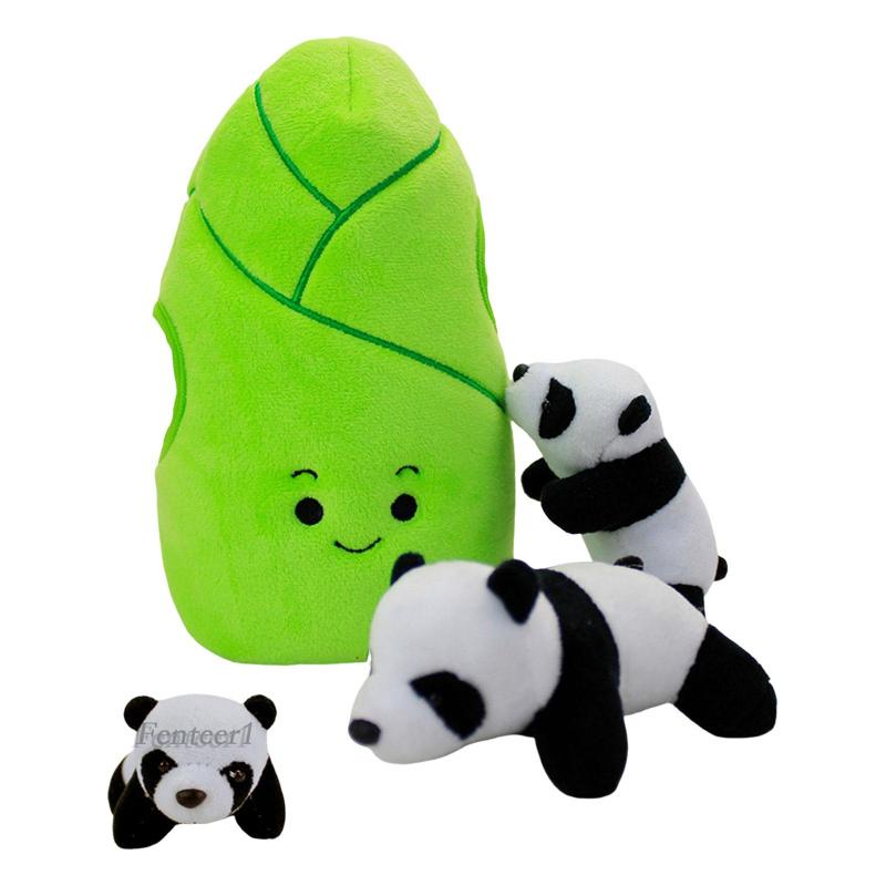 [Fenteer1] 4 Thú Nhồi Bông Hình Gấu Trúc Trang Trí Xe Hơi Dành Cho Trẻ Em Và Người Lớn