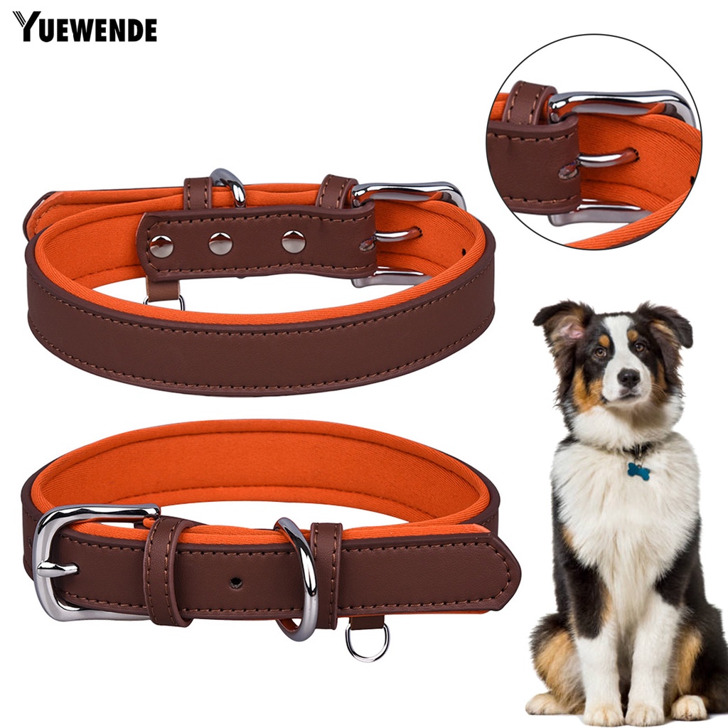 Vòng Cổ Chữ D Bằng Da Nhân Tạo Siêu Mềm Thoáng Khí Chống Thất Lạc Cho Thú Cưng