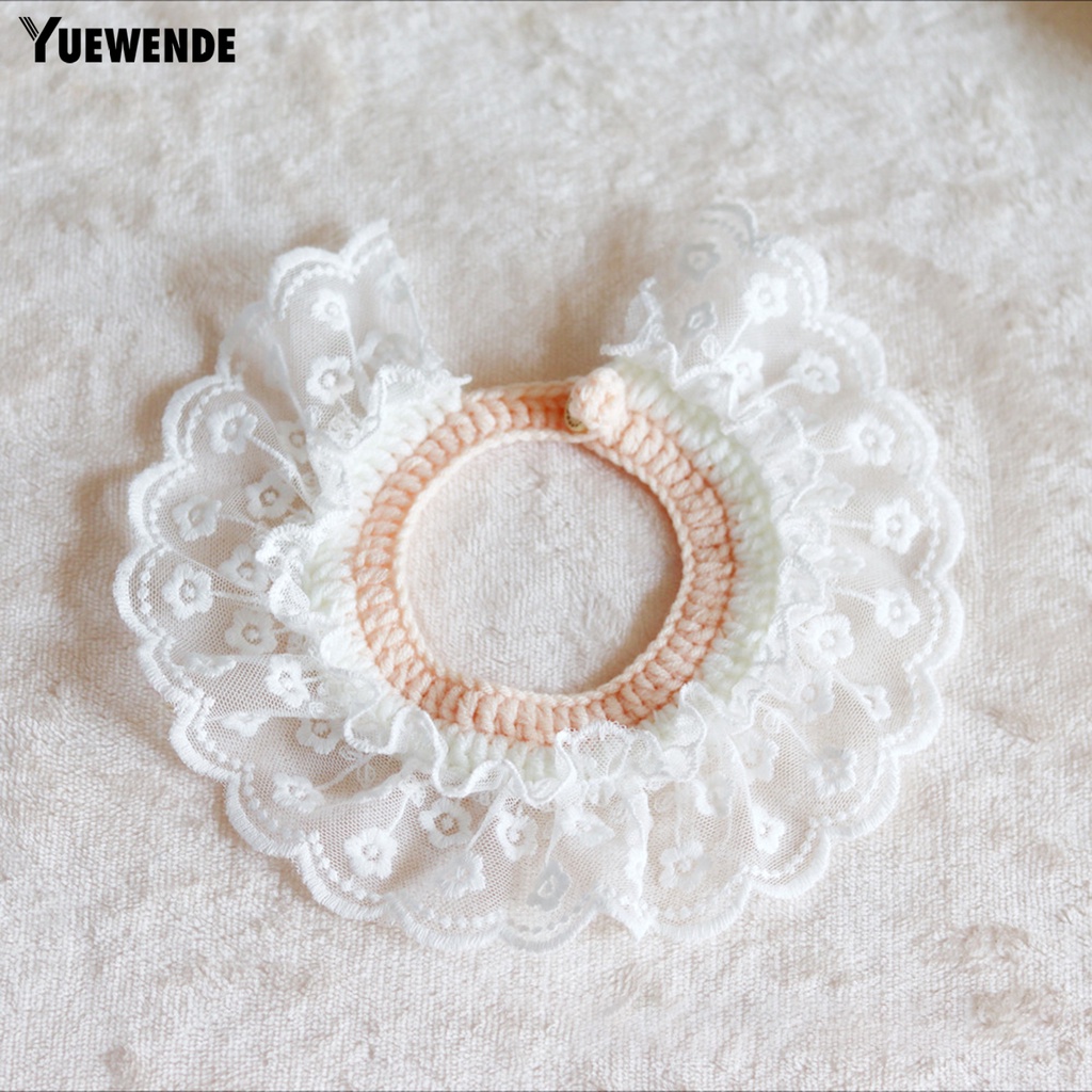 Yếm Đeo Cổ YQ.E Viền Ren Hoa Dễ Thương Chống Thất Lạc Cho Thú Cưng