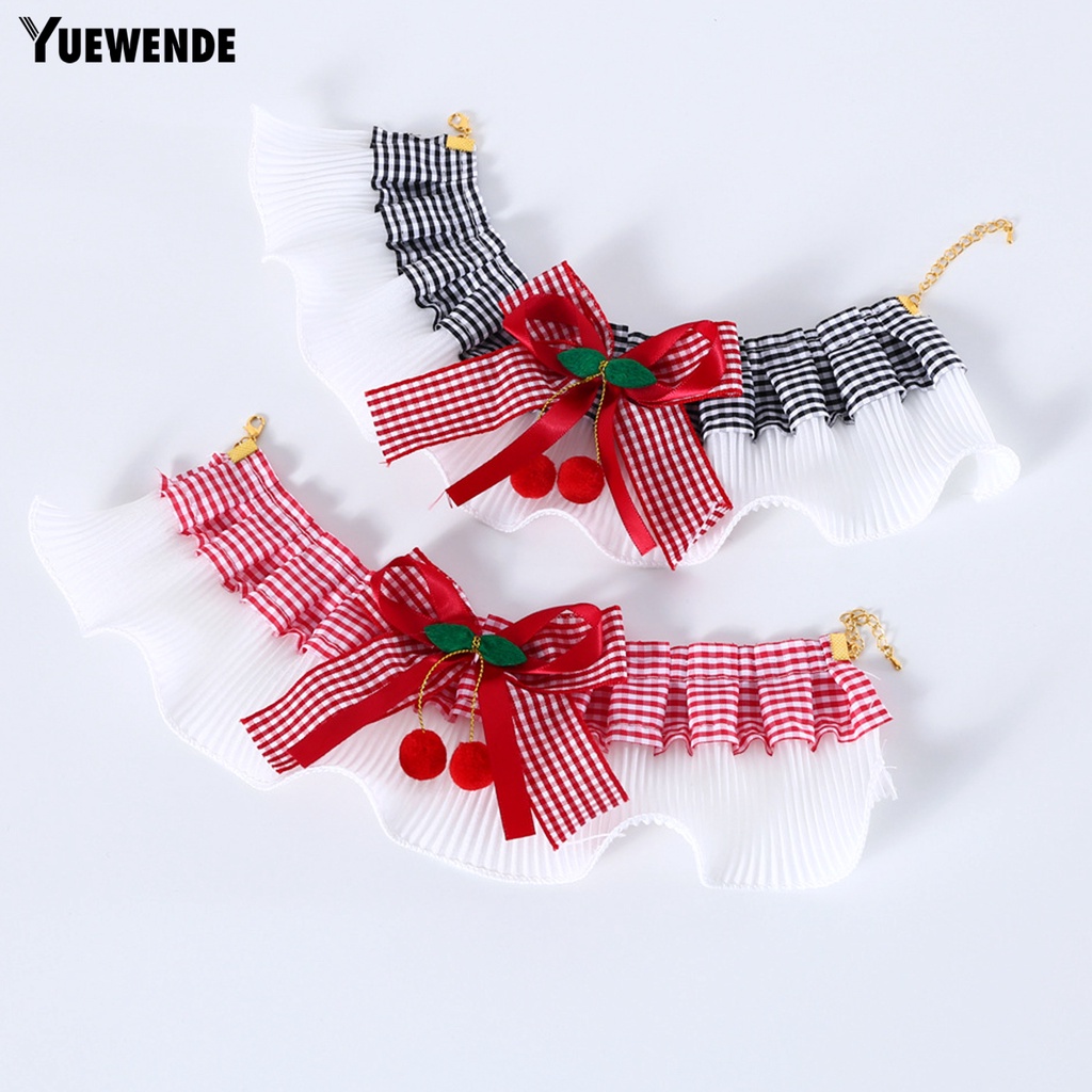 Vòng Đeo Cổ YQ.E Viền Ren Thắt Nơ Xinh Xắn Cho Thú Cưng