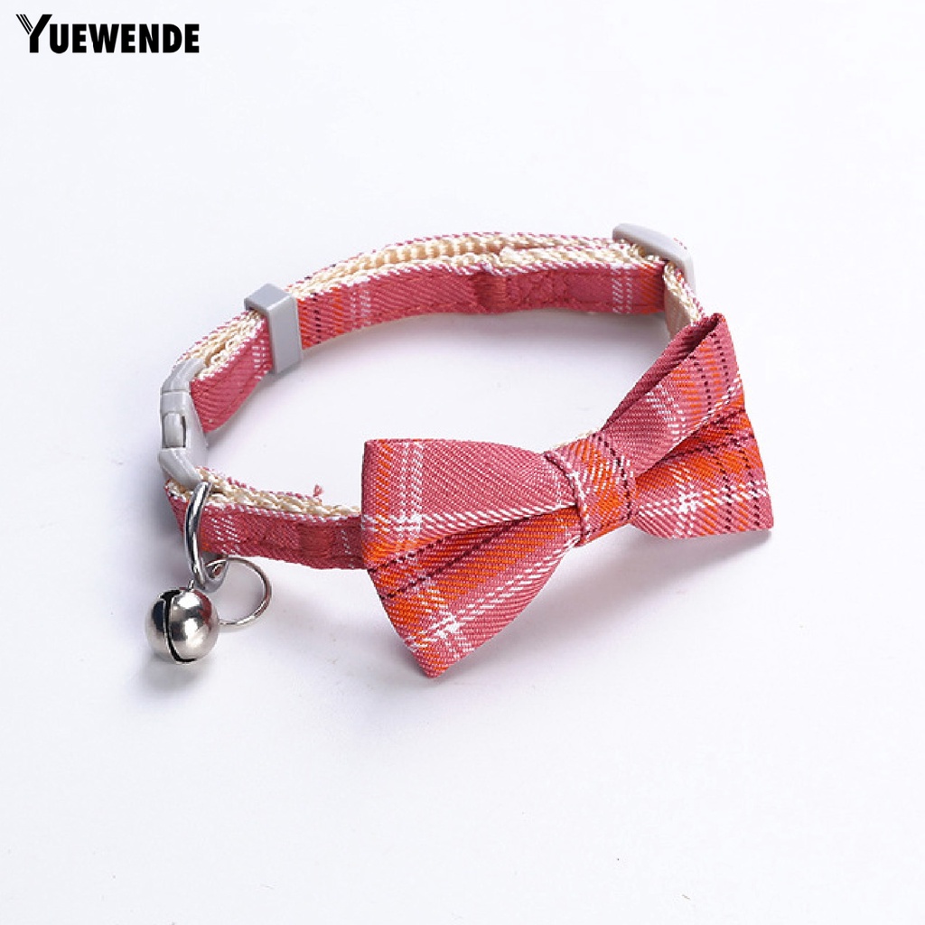 Vòng Cổ Họa Tiết Caro Đính Nơ Có Thể Điều Chỉnh Cho Thú Cưng