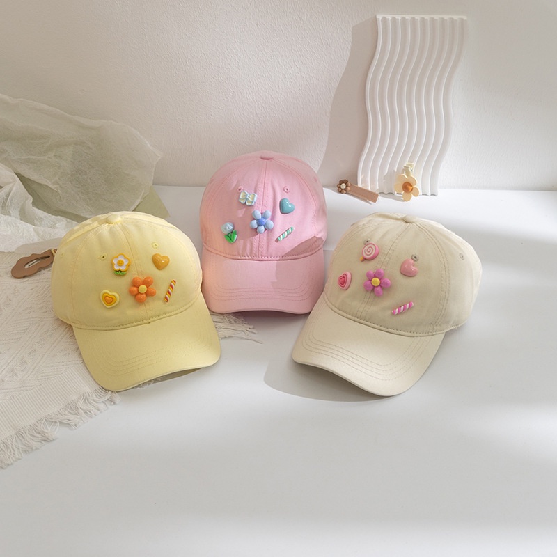 Mũ Lưỡi Trai Họa Tiết Hoa Màu Sắc Ngọt Ngào Phong Cách Hàn Quốc Dễ Phối Đồ Thời Trang Cho Bé