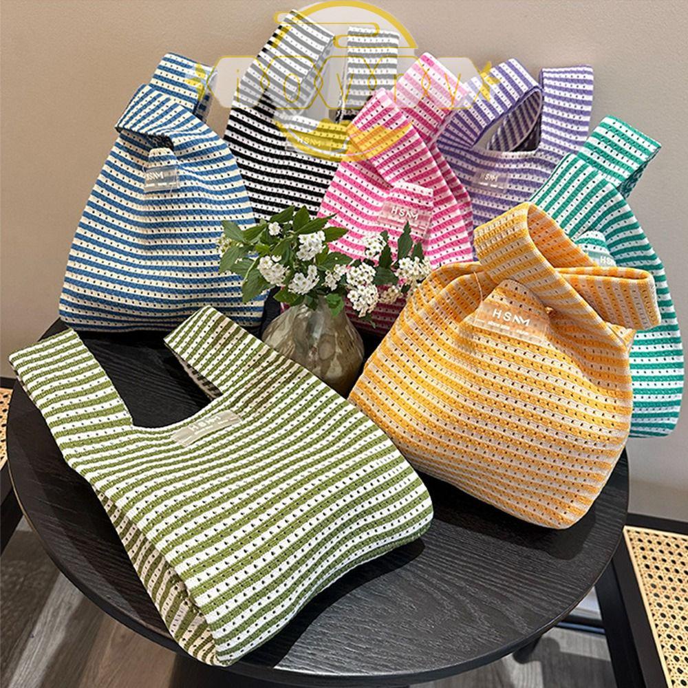 Túi Tote Đựng Cơm Trưa Co Giãn Màu Ngà Sức Chứa Lớn Có Thể Tái Sử Dụng