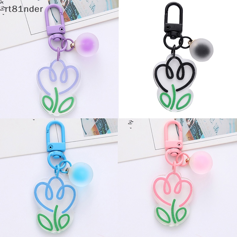 Rt Phụ Kiện Móc Khóa Acrylic Hình Hoa Tulip Màu Tươi Sáng Hợp Thời Trang Cho Nữ