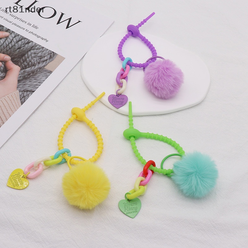 Dây Móc Khóa Bóng Lông Nhiều Màu Sắc Thời Trang