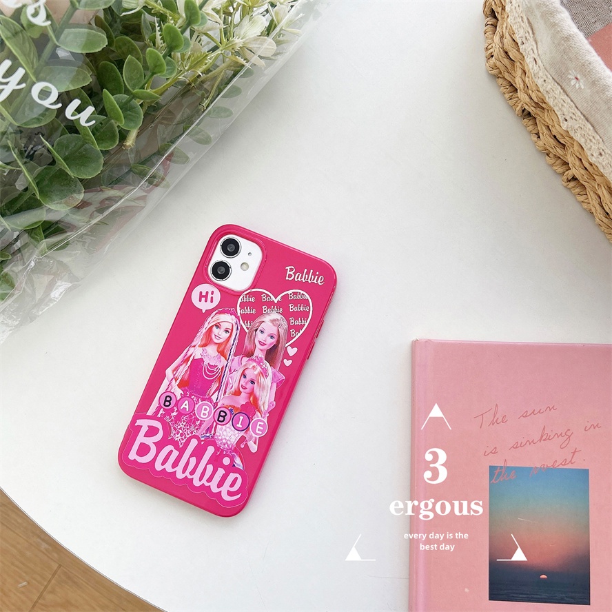 Ốp Điện Thoại TPU Mềm Màu Kẹo Ngọt Họa Tiết Barbie Cho IPhone 14 13 12 11 Pro Max SE2020 X XR Xs Max 7 8 6 6s Plus