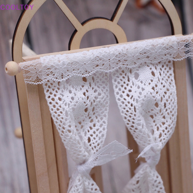 Rèm Cửa Ren Hoa Xinh Xắn Cho Nhà Búp Bê Tỷ Lệ 1 / 12