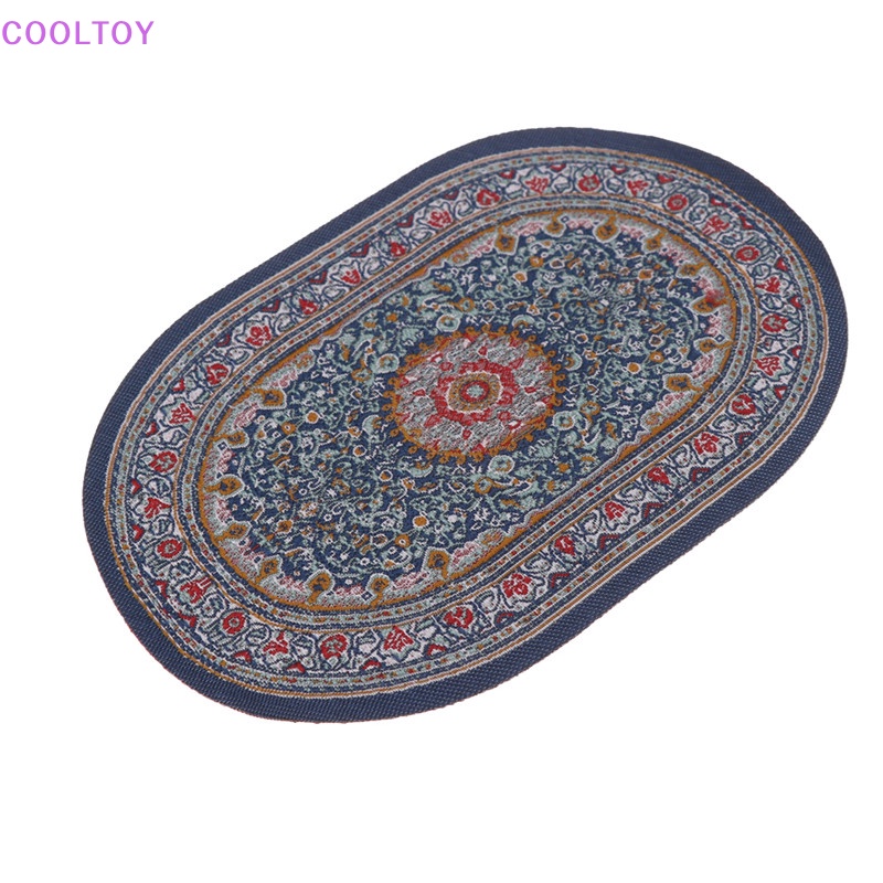 Thảm Lót Sàn Mini Hình oval Trang Trí Nhà Búp Bê Tỉ Lệ 1: 12