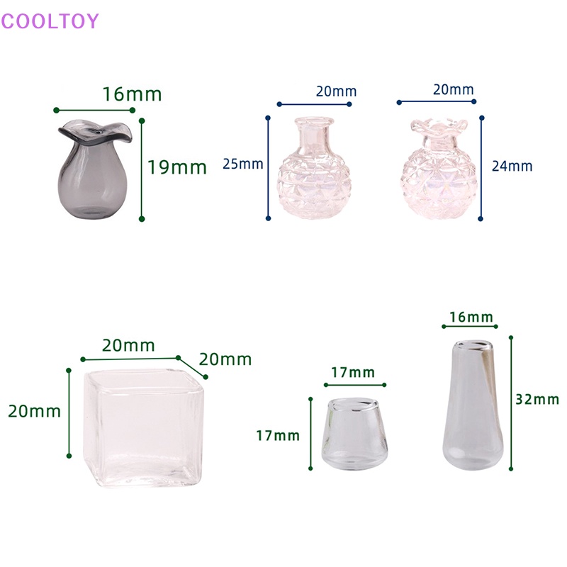 Bình Hoa Thủy Tinh Nhỏ Xinh Trang Trí Nhà Búp Bê Tỉ Lệ 1: 12