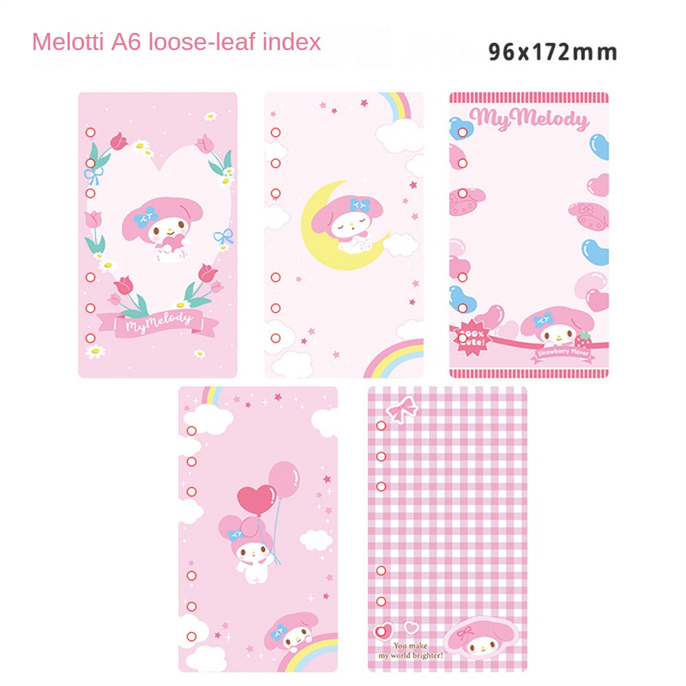 Sanrio A5 A6 Separator A6 Loose-leaf Index Creative Honeycomb Cactus Separator Page Phân Loại Bìa Cứng Bảng Chỉ Mục Bronzing -top3C01