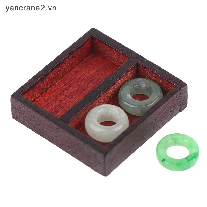 1 Hộp Đựng Trang Sức / Vòng Tay Ngọc Bích Tỉ Lệ 1: 12 Trang Trí Nhà Búp Bê