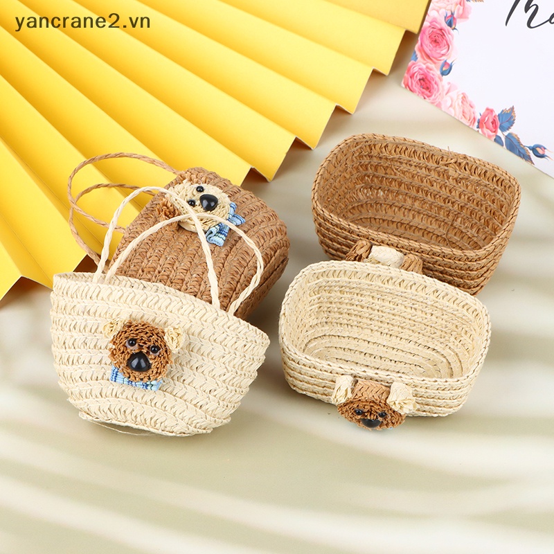 Giỏ Đan Mini 1 / 12 Độc Đáo Trang Trí Nhà Búp Bê / Tỷ Lệ 1 / 12