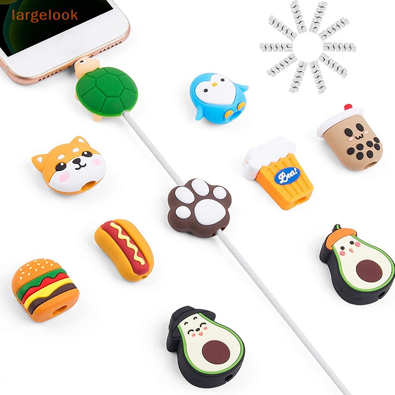 Phụ Kiện Quấn Bảo Vệ Dây Cáp Sạc / Tai Nghe USB Hình Động Vật Hoạt Hình Dễ Thương