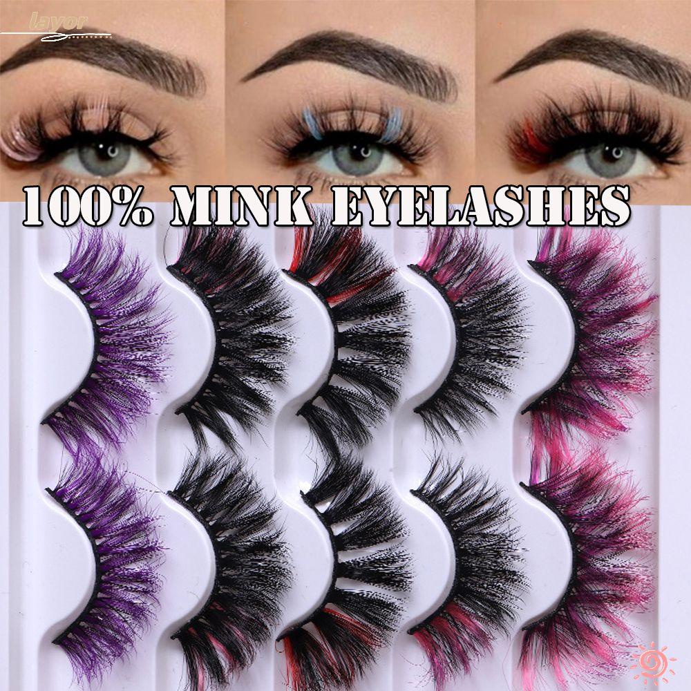 Bộ 5 Cặp Lông Mi Giả Mềm Nhiều Màu Sắc