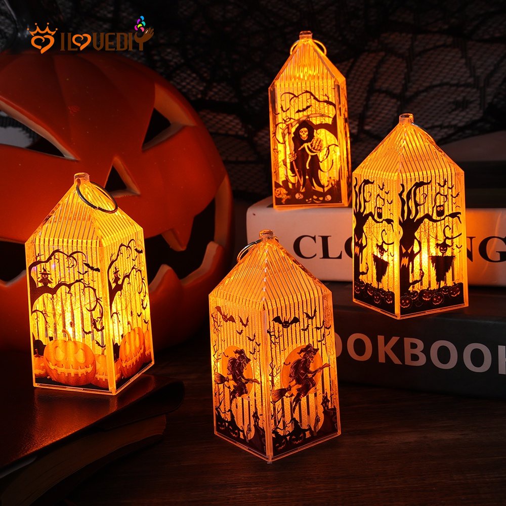 Đèn LED Hình Đầu Lâu Bí Ngô / Ngọn Lửa Cỡ Nhỏ Độc Đáo Trang Trí Tiệc Halloween