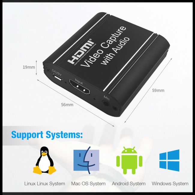 Thẻ Ghi Video Bằng Kim Loại 4k 60hz 1080p Hdmi-Compat