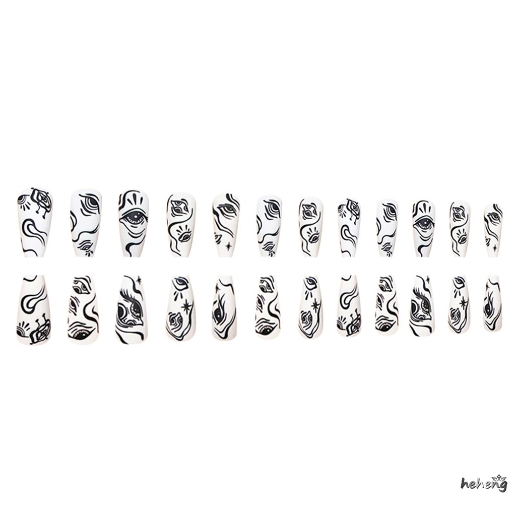 Móng Tay Giả Múa Ba Lê Màu Trắng Đen