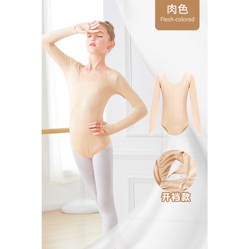 Bộ Đồ Tập Múa Ballet Màu Nude Chuyên Dụng Cho Bé Gái
