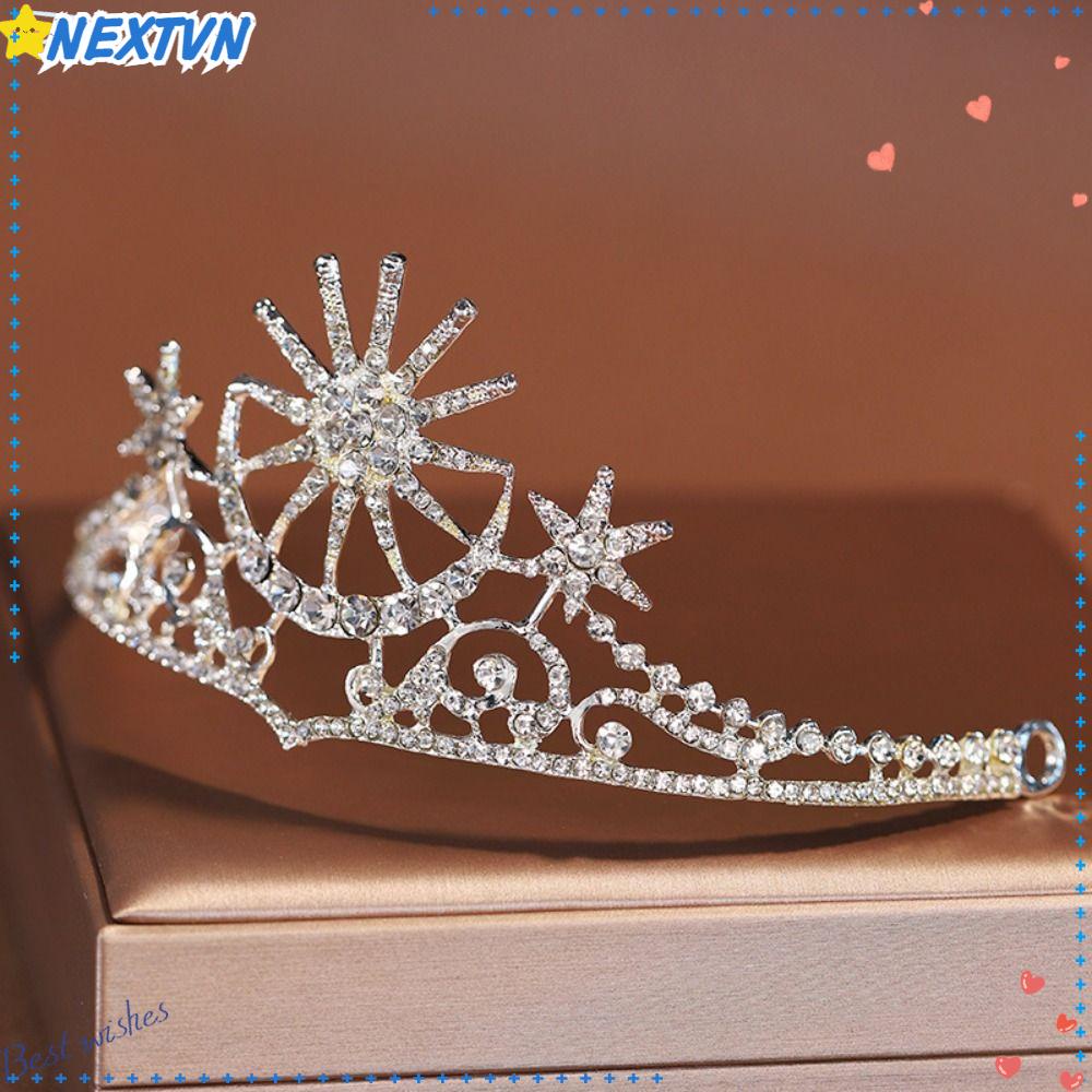 Vương Miện Ngôi Sao Dùng Trang Trí Tóc Cho Cô Dâu Trong Tiệc Cưới|Băng Đô Cài Tóc Bằng Vải Nhung Thời Trang