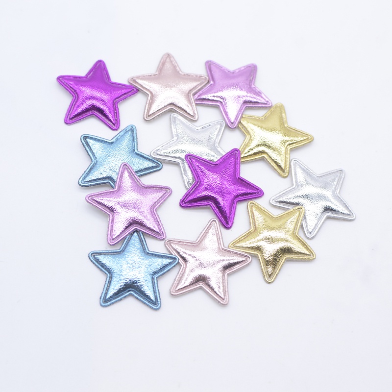 Set 100 Miếng Đệm 25mm Bằng Da PU Hình Ngôi Sao Trang Trí Đa Ứng Dụng