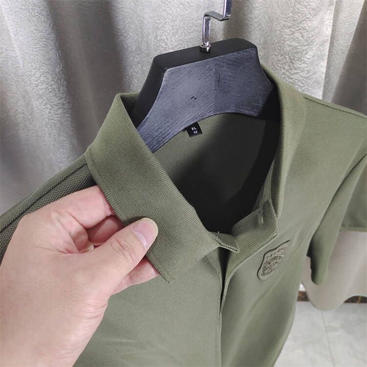 Áo Thun Polo Mỏng Dáng Ôm Thêu Họa Tiết Màu Sắc Đơn Giản Thời Trang Cho Nam