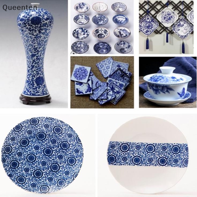 Giấy Dán Tường QT Họa Tiết Hoa Gốm Sứ Nhiều Màu Nghệ Thuật Queenten Pottery