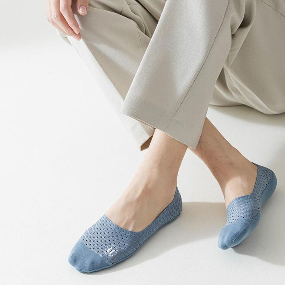 Vớ Ngắn Bằng Silica Gel Mềm Mại Thoáng Khí 26Eddie Chống Trượt Đơn Giản Cho Nam