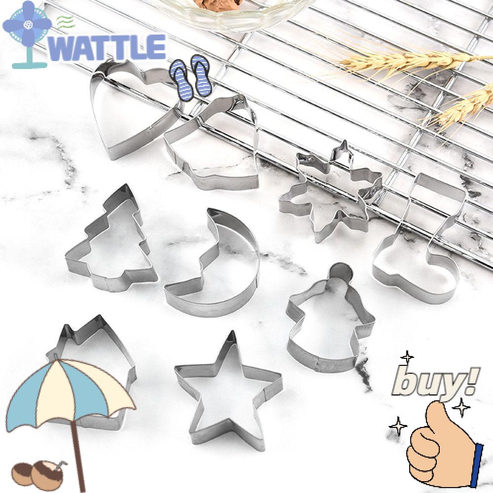 Set 6 / 10 Khuôn Làm Bánh Bằng Thép Không Gỉ Hình Chủ Đề Giáng Sinh