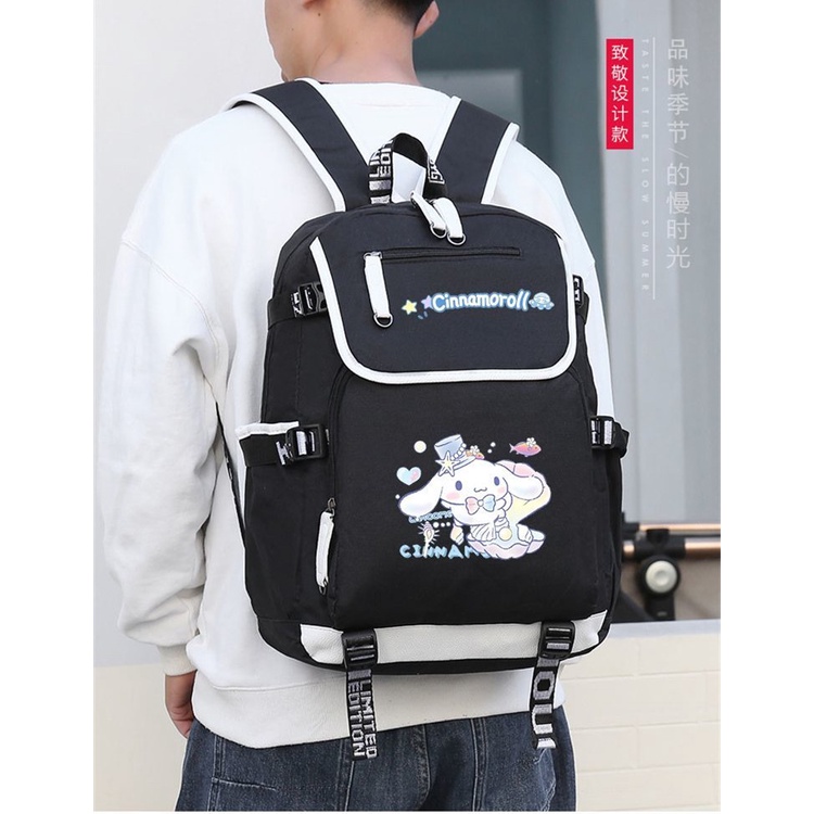 Ba Lô Đi Học Cỡ Lớn Họa Tiết Hoạt Hình Cinnamoroll Đáng Yêu